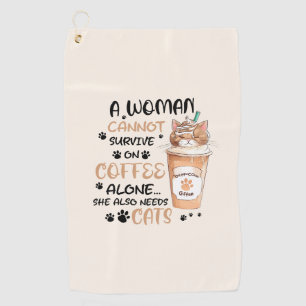 Coffee & Cats – Cute Kawaii Art Golf Towel