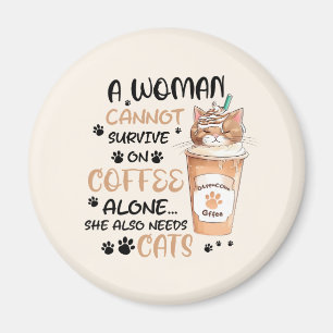 Coffee & Cats – Cute Kawaii Art Magnet