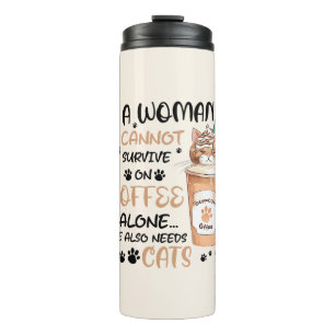 Coffee & Cats – Cute Kawaii Art Thermal Tumbler