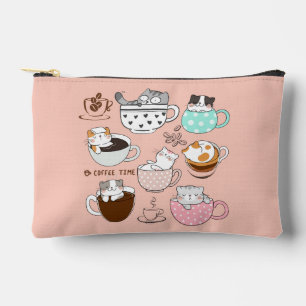Coffee Cats Funny Accessory Pouch