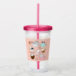 Coffee Cats Funny Acrylic Tumbler