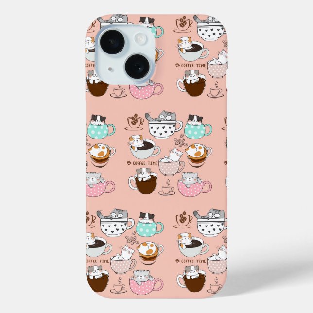 Coffee Cats Funny Case-Mate iPhone Case (Back)