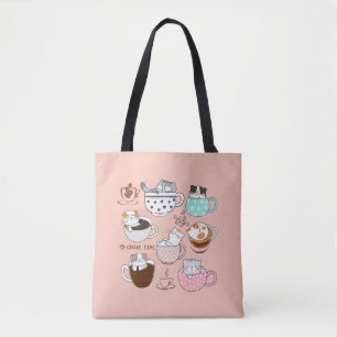Coffee Cats Funny Tote Bag