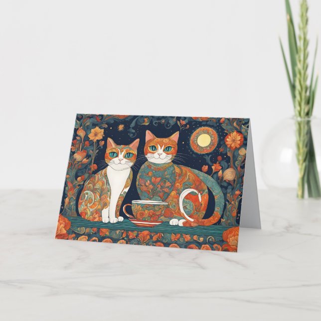 coffee cats greeting card (Front)