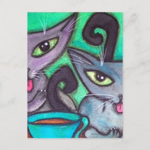 COFFEE CATS POSTCARD