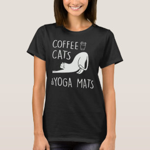 Coffee Cats & Yoga Mats Vintage Meditation Healing T-Shirt