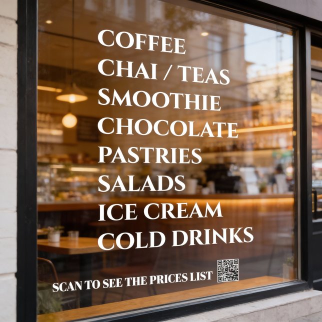 Coffee Chai Tea Salads  Bakery  Menu Window Decal (Creator Uploaded)
