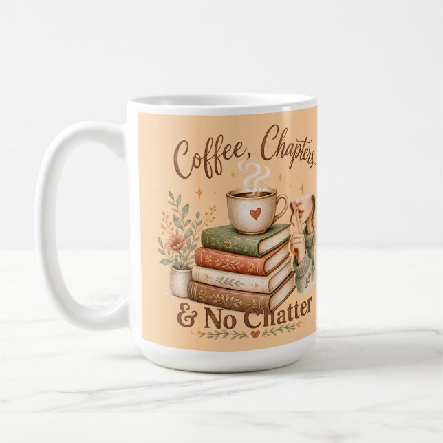 Coffee Chapters No Chatter Cosy Book Lover Mug (Left)