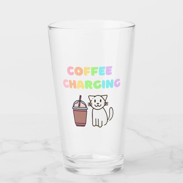 coffee charging adorable cat glass (Front)