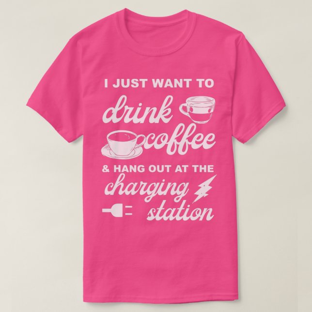 Coffee Charging Station Electric Auto Sports Car G T-Shirt (Design Front)