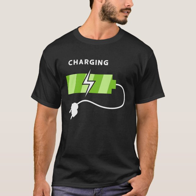 Coffee Charging T Battery Graphic Plus Size T-Shirt (Front)