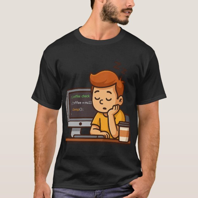 Coffee Check – Funny Programmer T-Shirt (Front)