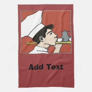 Coffee Chef, add text Tea Towel