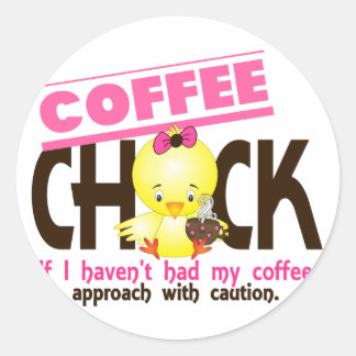 Coffee Chick 1 Classic Round Sticker