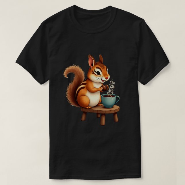 Coffee Chipmunk T-Shirt (Design Front)
