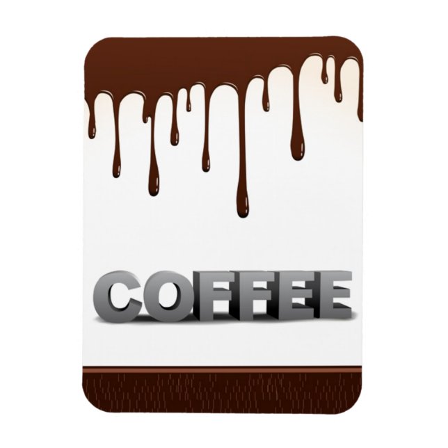 COFFEE CHOCOLATE DRIPS YUMMY DELICIOUS WORDS GRAPH MAGNET (Vertical)