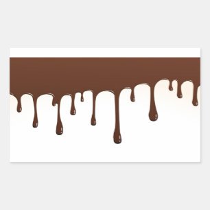 COFFEE CHOCOLATE DRIPS YUMMY DELICIOUS WORDS GRAPH RECTANGULAR STICKER