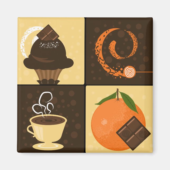 Coffee & Chocolate Lovers Fridge Magnet (Front)