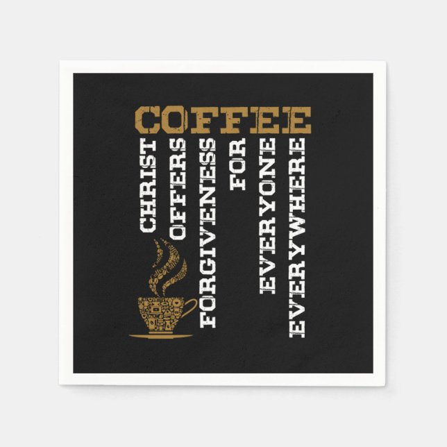 Coffee Christ Jesus Christianity Church Faith Gift Napkin (Front)