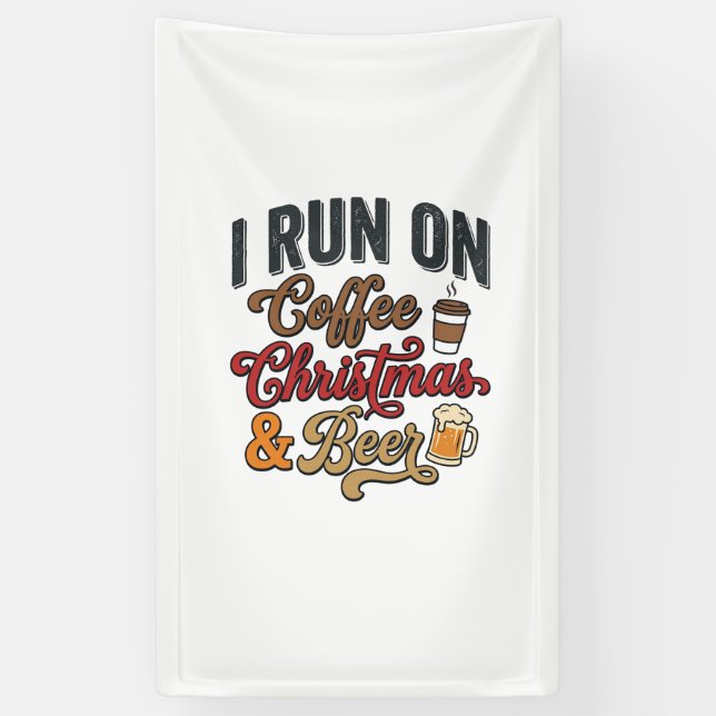 Coffee Christmas Beer Holiday Drinking Design Banner (Vertical)