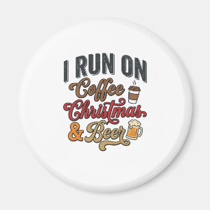 Coffee Christmas Beer Holiday Drinking Design Magnet