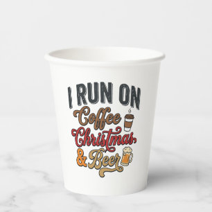 Coffee Christmas Beer Holiday Drinking Design Paper Cups