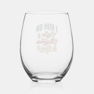 Coffee Christmas Beer Holiday Drinking Design Stemless Wine Glass