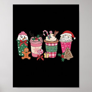 Coffee Christmas Gingerbread Pink Women Latte Cosy Poster