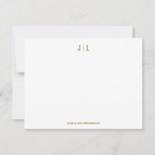 Coffee Classic Custom Monogram Couple Wedding Card