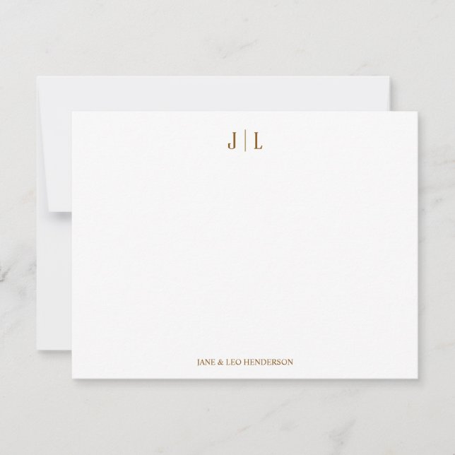 Coffee Classic Custom Monogram Couple Wedding Card (Front)