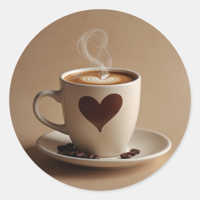 coffee classic round sticker (Front)