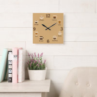 Coffee Clock Face with Brew Icons