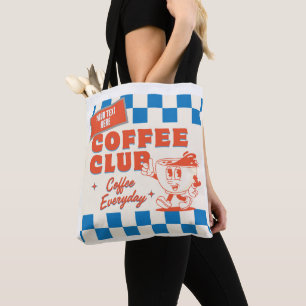 Coffee Club cartoon– Adorable custom Coffee Lover Tote Bag