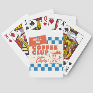 Coffee Club Custom text Retro Diner Playing Cards