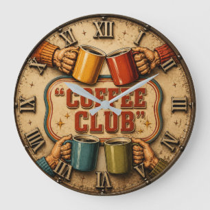 Coffee Club Large Clock