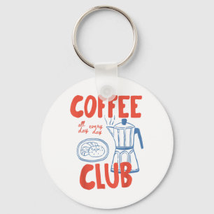 Coffee Club Retro Coffee Graphic For Coffee Lover Key Ring