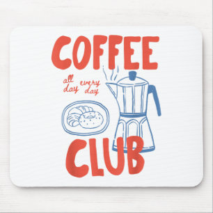 Coffee Club Retro Coffee Graphic For Coffee Lover Mouse Pad