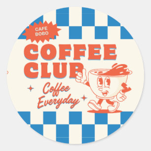Coffee Club Round Sticker – Adorable Coffee Lover 