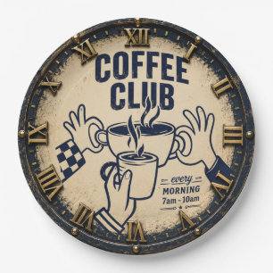 Coffee Club Rustic Coffee Bar Farmhouse  Paper Plate
