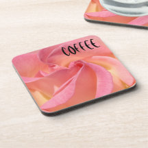 Coffee coasters Pink Rose Flower gifts Holidays