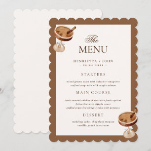 Coffee Cocktail Espresso Bridal Shower Menu Card