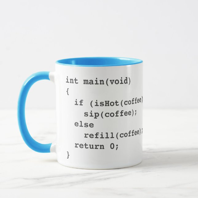 Coffee code mug for software developers (Left)