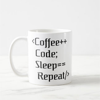 Coffee++ Code; Sleep==Repeat | Funny Programmer Qu Coffee Mug