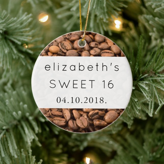 Coffee, Coffee Beans, Arabica Coffee, Sweet 16 Ceramic Tree Decoration (Tree)