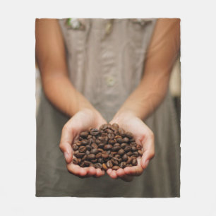 Coffee coffee beans aroma roasted fleece blanket