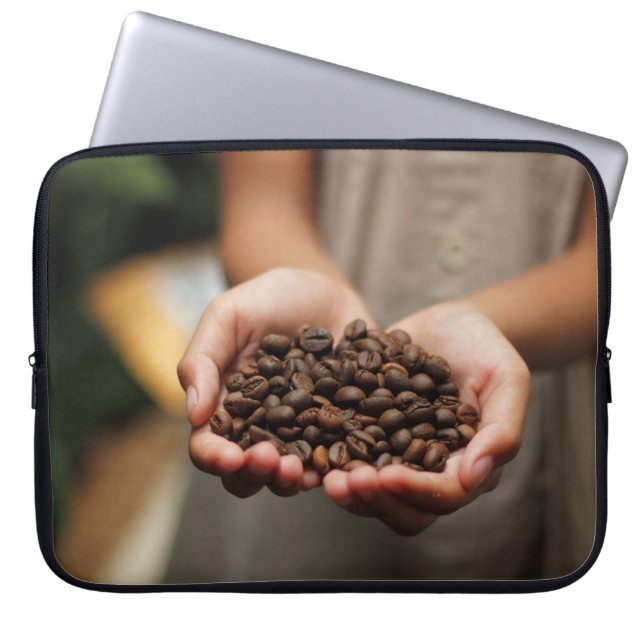 Coffee coffee beans aroma roasted laptop sleeve (Front)