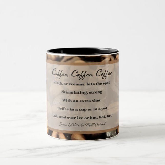 Coffee Coffee Coffee 11 oz mug, Black Two-Tone Coffee Mug (Center)