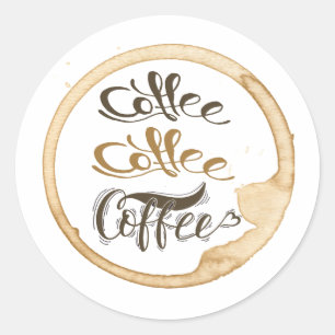 Coffee Coffee Coffee Classic Round Stickers
