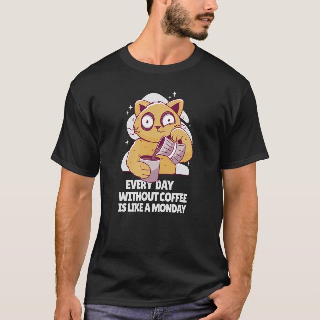 Coffee Coffee Sleeping Cat  2 T-Shirt (Front)