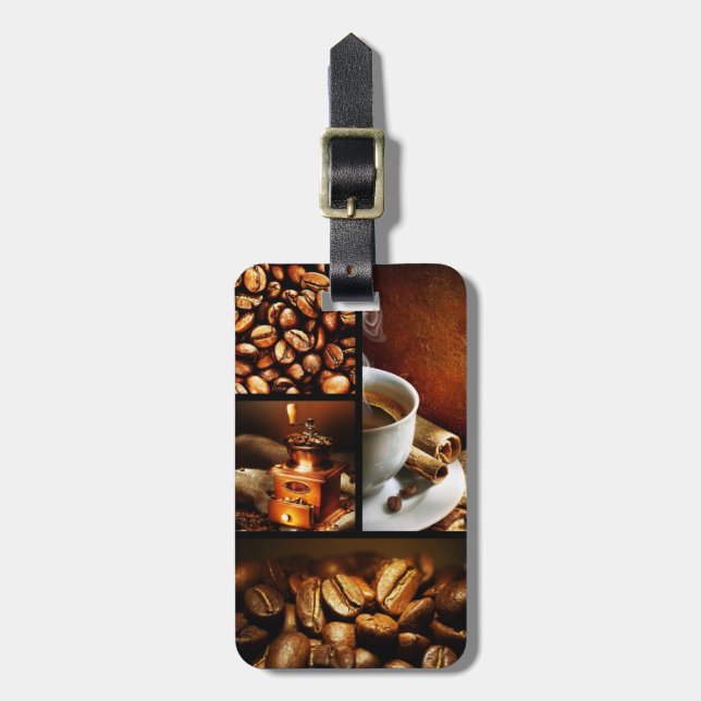 Coffee Collage 2 Luggage Tag (Front Vertical)